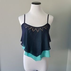 Charlotte Russe Crop Top Tank w/ Rose Gold Design